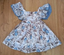 Dolly Wears Dress And Bows Multicoloured Floral Fit & Flare Size 18-24 Months