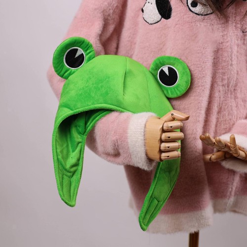 Cute plush frog hat big - plush, eye