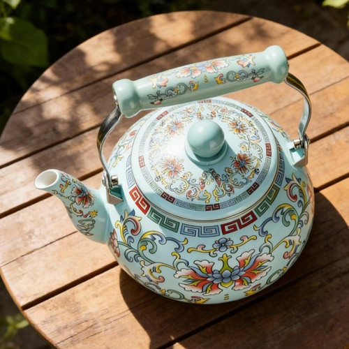 Enamel floral stovetop tea - stovetop,