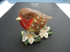 Bradford Exchange Robin & Egg Enamelled Trinket Box Excellent Condition