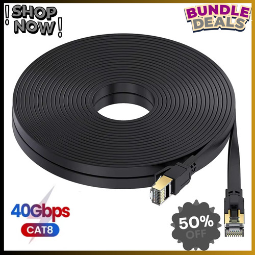 Flat cat8 shielded 2000mhz - cat8,