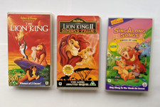 Vintage Walt Disney The Lion King VHS Video Tapes X3 Sing Along & Lion King 2