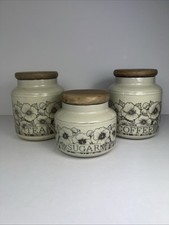 Hornsea Pottery - Cornrose - Canisters - Tea Coffee Sugar Caddy - Vintage