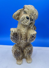 Ceramic Poodle Sitting Dog Statue Figurine 7" Large Vintage Whimsey Ornament