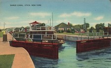 1940's NY Postcard Barge