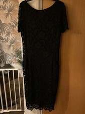Alexon Size 18 Black Lace Long Dress