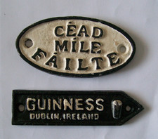 PETITE PAIR CAST SIGNS GUINNESS DUBLIN CEAD MILE FAILTE GAELIC 100,000 WELCOMES