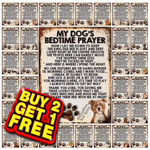 Dogs bedtime prayer - bedtime, retro