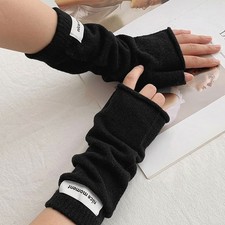 Arm Warmers Long Wrist Gloves Knitted Wrist Sleeves Elbow Mittens  Women Wear