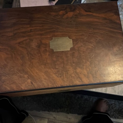 Victorian walnut writing slope - victorian,