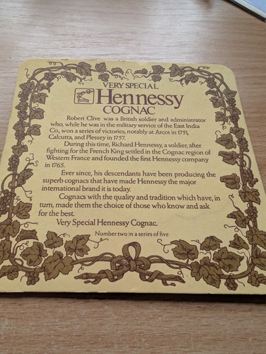 Hennessy cognac beer mat - hennessy,