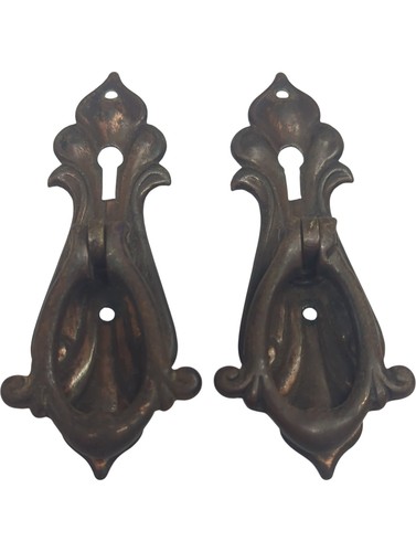 Vintage bronze keyhole drop - vintage,