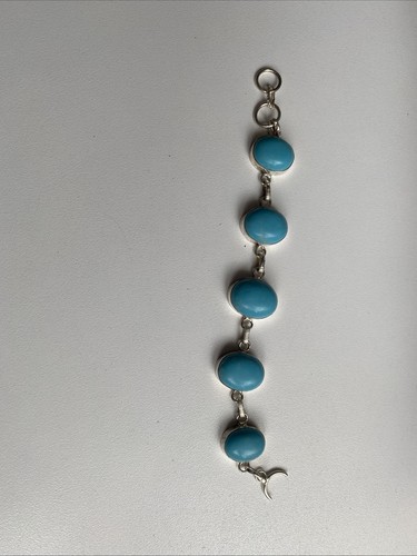 Turquoise oval stone - turquoise, silver