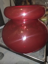 Vintage 1999 Ikea Stockholm Large Red Glass Vase 18347