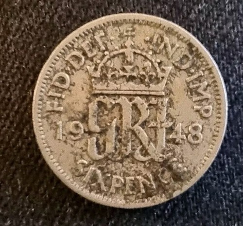 1948 george sixpence free - vi,