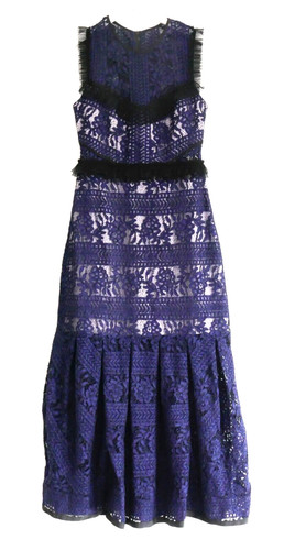 Three floor navy blue - blue, lace