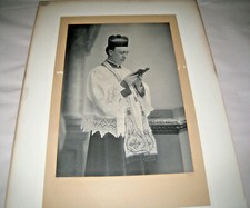 Old Photograph Priest Prelate Biretta Bible J G Tunny & Co  Edinburgh 13.5/18.5
