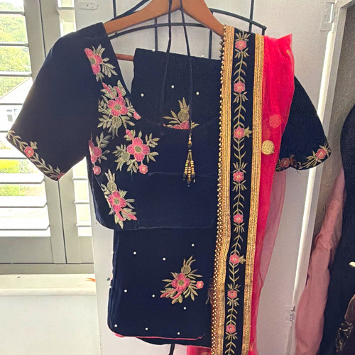 Women velvet navy blue - navy,