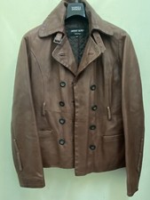 BROWN SOFT LEATHER BLAZER JACKET M GLAM SMART TOWIE BOHO WORK HIPPIE FESTIVAL