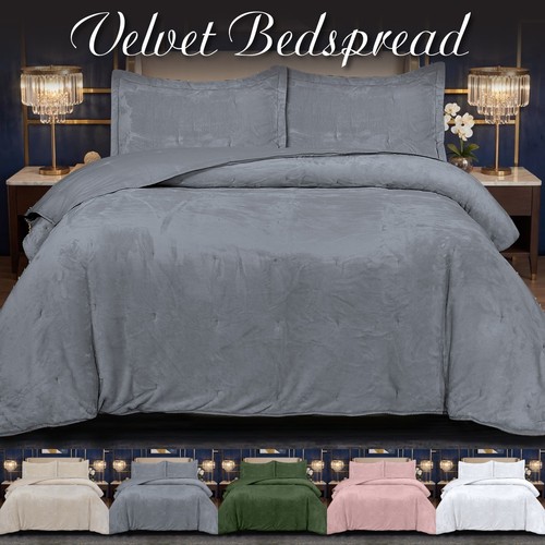 Large velvet quilted bedspread - large,
