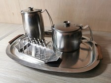 Old Hall Vintage Stainless Steel Tea Set Serving Set Milk Jug, Tea Pot & More