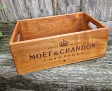 29cm Moet Chandon Champagne Wooden Boxes With Handles Vintage Style New