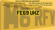 Number Plate Smallest Legal size for car and motorcycle. Quality 1 year warranty