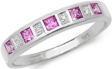 9ct white gold pink sapphire