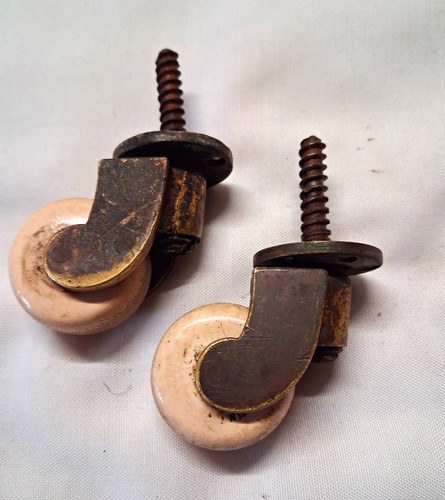Pair antique brass screw - pair,