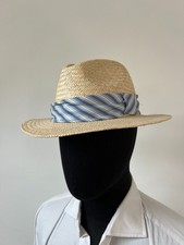 Stunning Dunhill London Genuine Panama Straw Trilby Hat L Made In Italy RRP £775