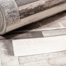Grey Brown Panel Wallpaper