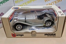 Burago 1/18 Scale Jaguar SS100 (1937) Die Cast Model Silver 3006 White Box Versi