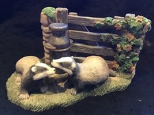 COUNTRYSIDE FRIENDS ORNAMENT 1998 BADGERS WITH MILK CHURN AND GATE