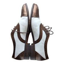 Vtg Brown & White Men's Spectator Shoes Old Money Rockabilly Eclectic Grandpa