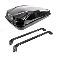 Roof Rack & Roof Box 420L For VW Golf VII 2013-2018 Estate Model Raised Rails