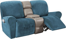 Peacock Blue Velvet Stretch