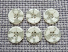 6 x Cream Yellow 4 Hole Buttons 20mm Vintage Cardigan Coat Aran Jumper Crafts