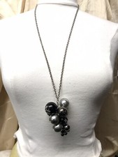 Miss Madonna Necklace Pearl Chunky Statement Bulbous Long Pendant Drop Dangle