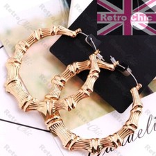 3prs bamboo hoop earrings - hoop,
