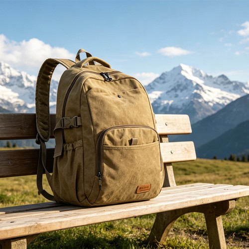 Men canvas backpack large - canvas,