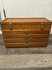 vintage oak machinist chest