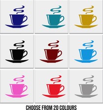 Kitchen Tile Stickers Tile Transfers TEACUP  Vinyl Decals Wall Stickers