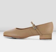 BLOCH Girls Tap Shoes Tap-On in Tan Low Heel Leather Upper S0302G 
