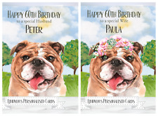 Bulldog Dog Personalised Birthday Card Grandson Niece Daughter Son Granddaughter