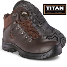 NEW MENS LEATHER TITAN S3 HIKER SAFETY BOOTS STEEL TOE CAP  WORK TRAINERS SHOES