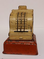 VINTAGE METAL MINI CASH REGISTER COIN BANK..4" TALL 