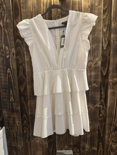 Boohoo Women’s Ra Ra Dress Size 14 White NWT