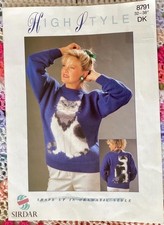 Sirdar C8791 Woman’s DK Cat Sweater Knitting Pattern Used Original Pattern 
