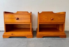 Pair of Vintage Pine Bedside