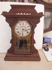 WORKING Antique 19th-century American Gingerbread Kitchen Mantle Clock